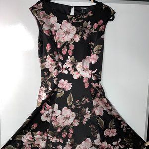 Roz & Ali Black Floral Dress fit and Flare